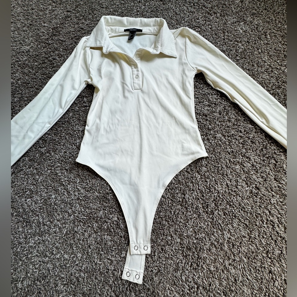 Cream Long Sleeve Bodysuit